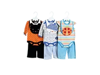 3Pcs 3D Bib Bodysuit Pant Set